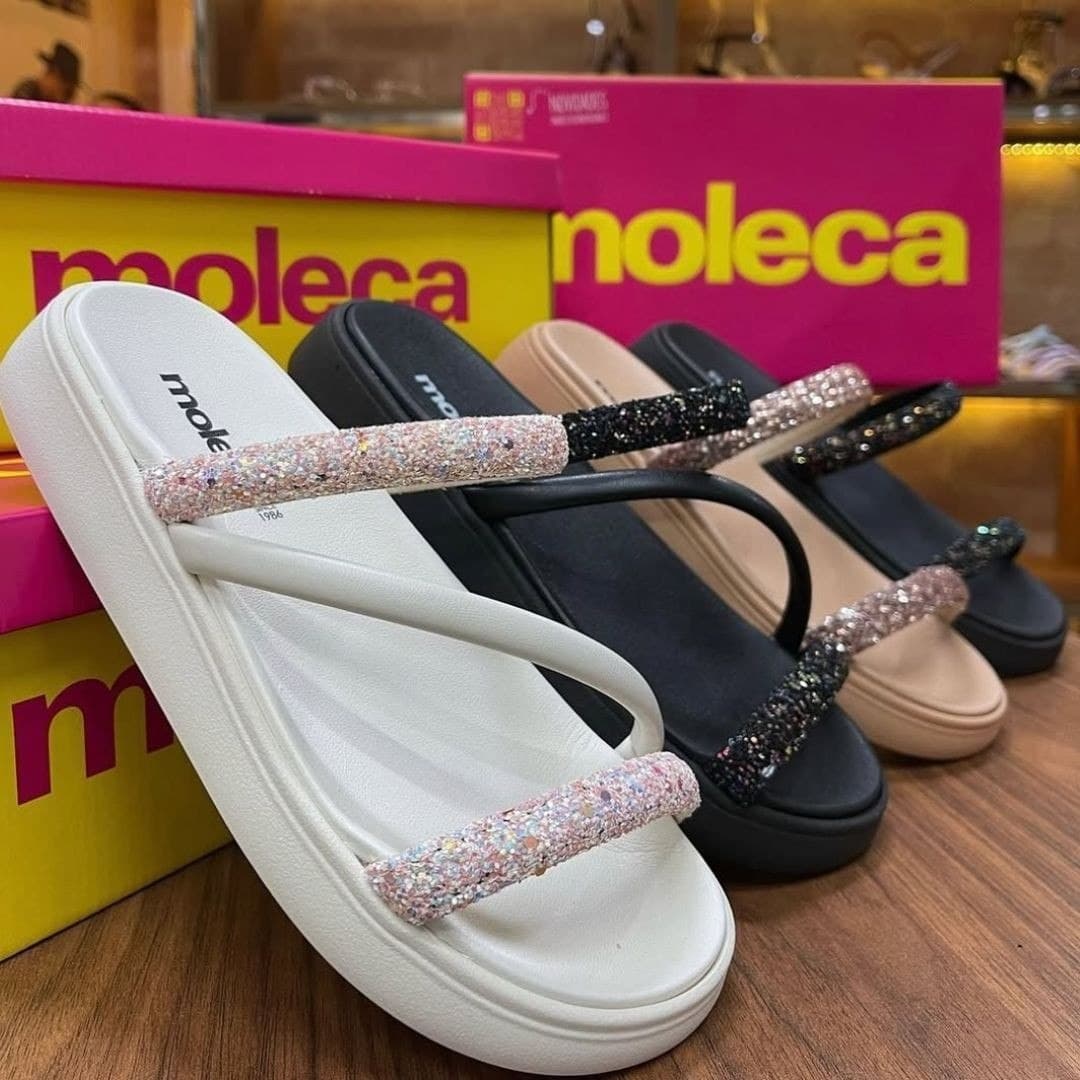 Sandália Feminina Brilho Strass Moleca